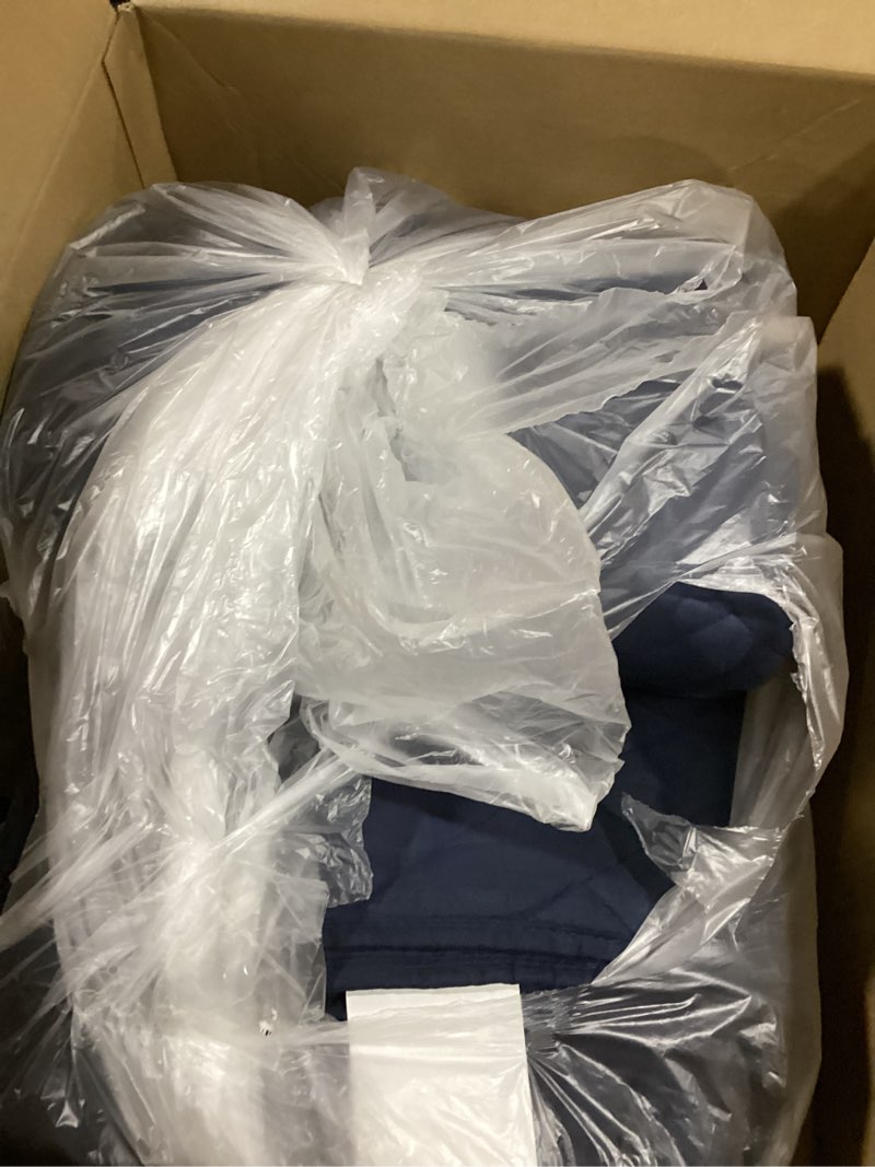 Condition photo showing Good Condition for HORIMOTE HOME Quilt Set King Size Navy Blue, Classic Geometric Diamond Stitched Pattern, Ultra Soft Lightweight Bedspread Coverlet for All Season 3 Pieces(1 Quilt and 2 Pillow Shams) Dark Navy King( 106" x 96")