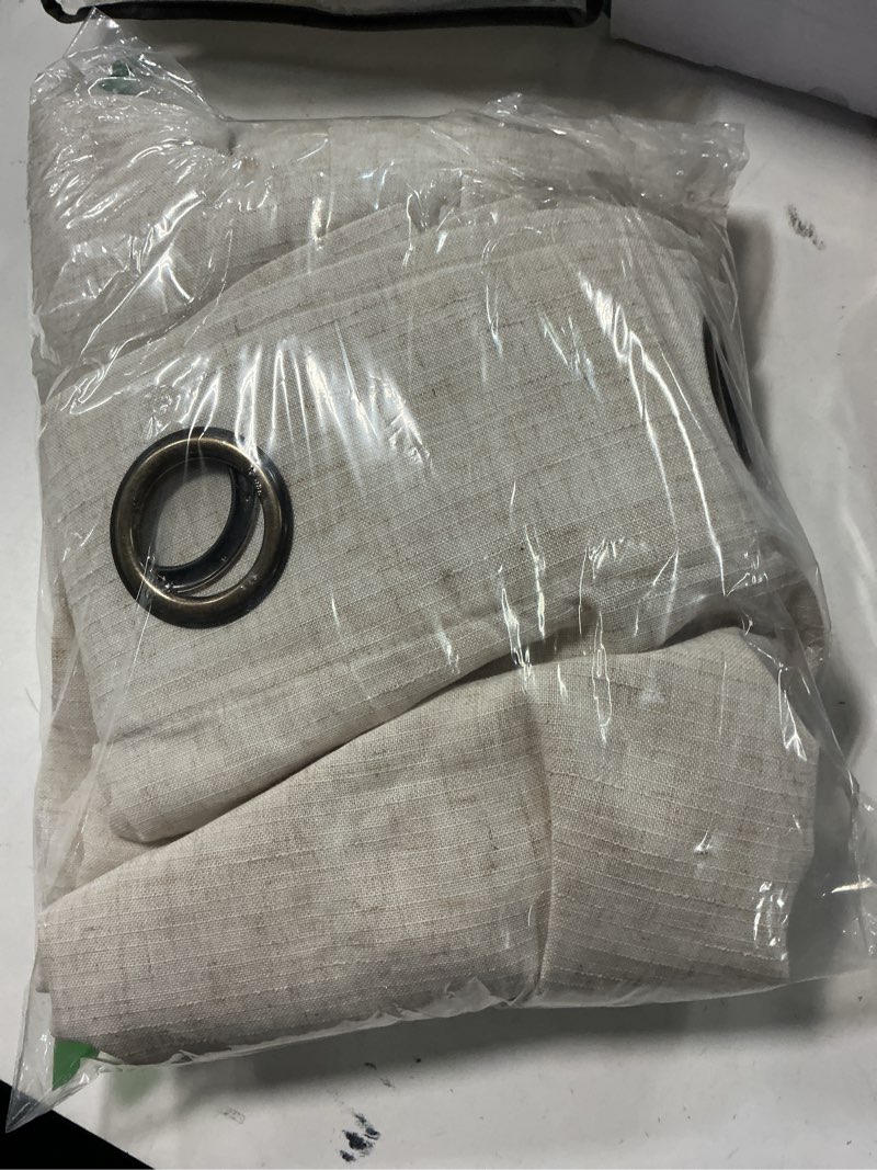 Condition photo showing Good Condition for Extra Wide 100 Inch Linen Curtain for Living Room Divider Light Filtering Semi Sheer Grommet Patio C