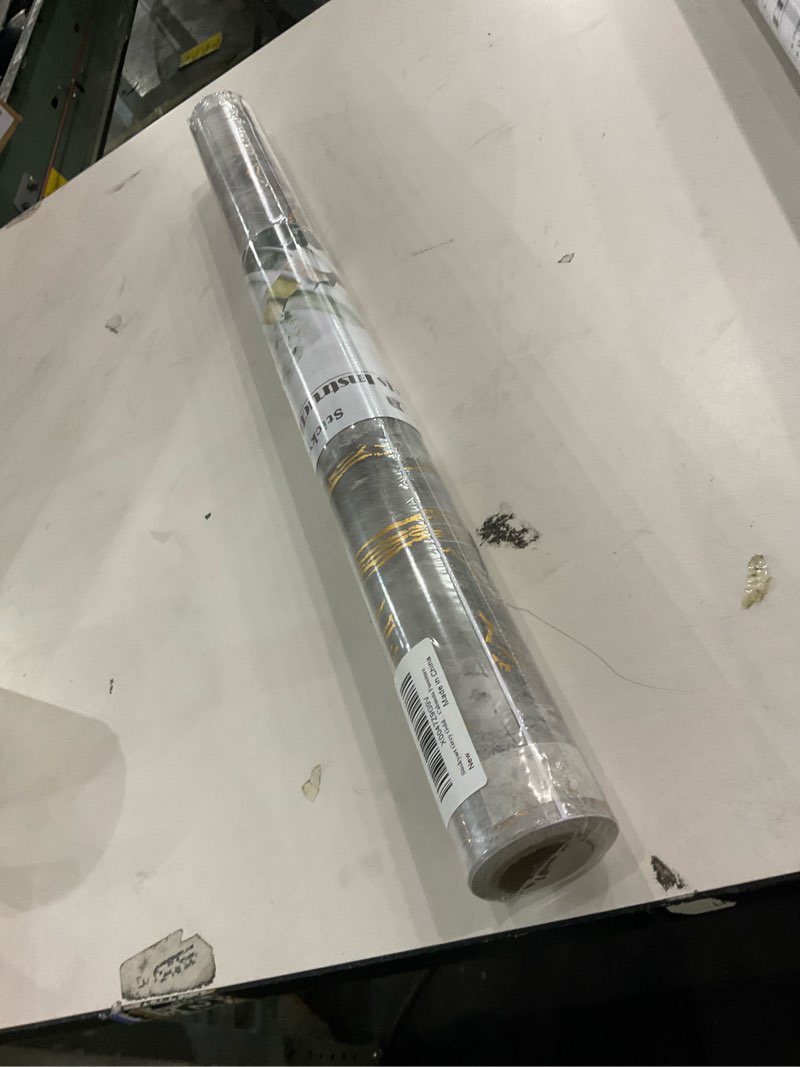 Condition photo showing New/Like New for Stickyart Grey Gold Marble Contact Paper 24x160 Matte Liquid Marble Contact Paper for Countertops Waterproof Marble Wallpaper Peel and Stick Wallpaper for Bathroom Kitchen Counters Cabinets Furniture 24" x 160" Grey Gold