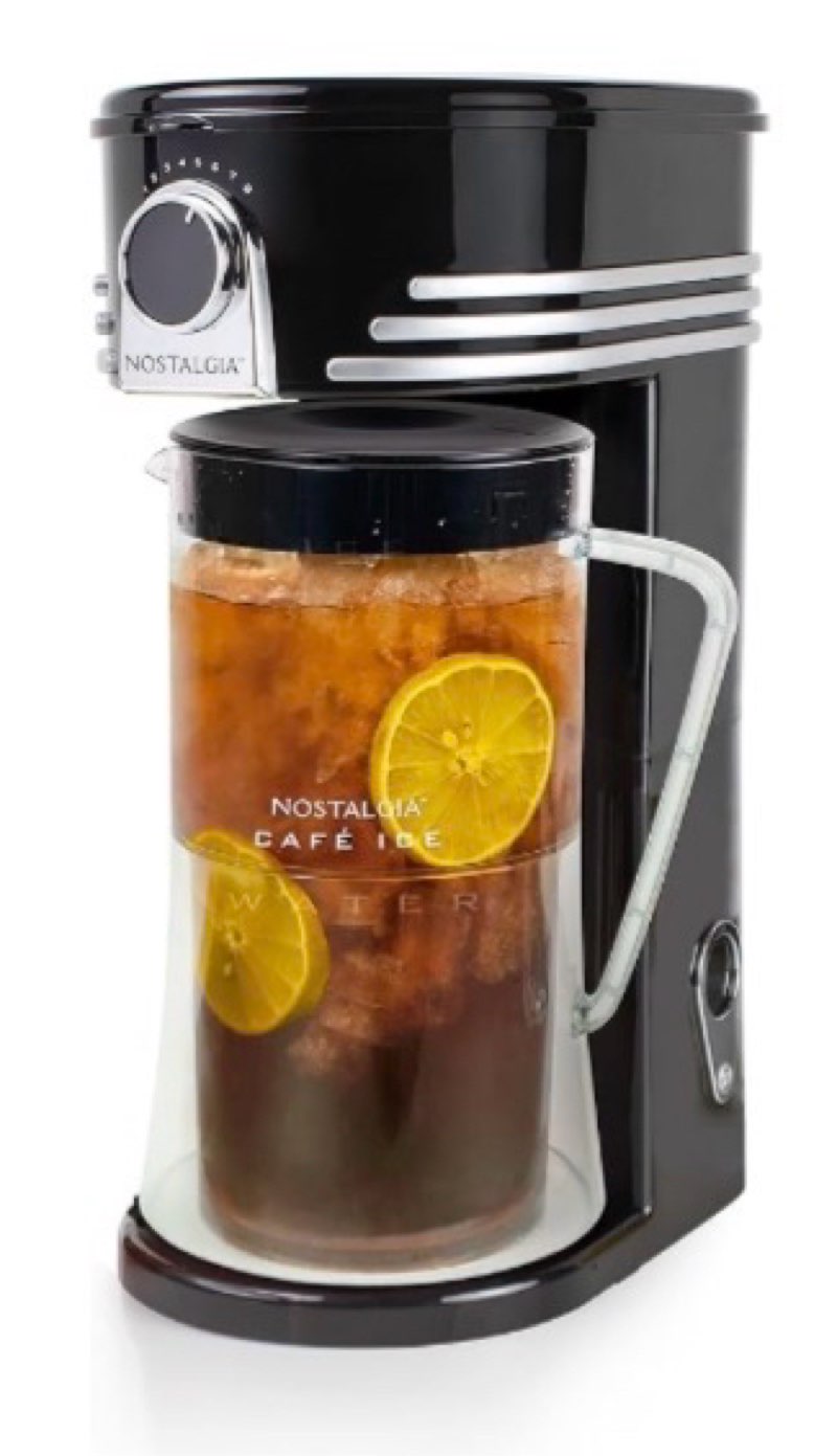 nostalgia 3-quart iced tea & coffee brewing system with double-insulated pitcher, strength selector & infuser chamber, also perfect for lattes, lemonade, flavored water, black