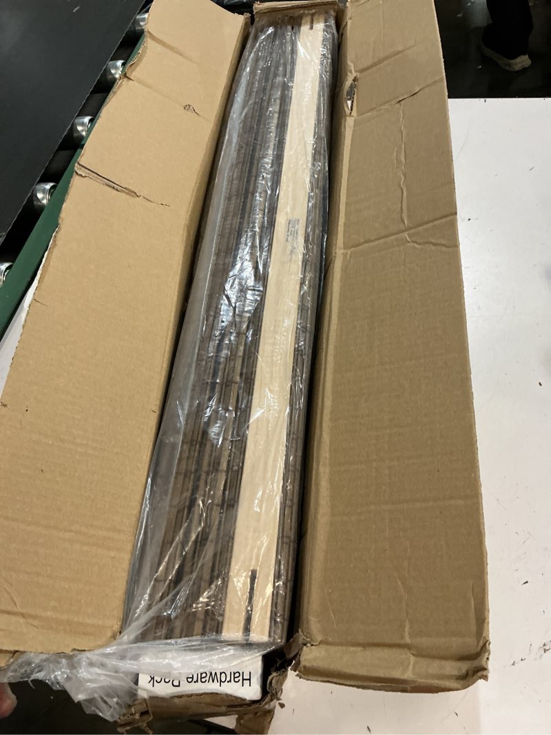 Condition photo showing Good Condition for lazblinds cordless bamboo roman shades, privacy blinds for interior windows, room darkening roll up bamboo blinds for home & patio, 30" w x 64" h, highfield teak