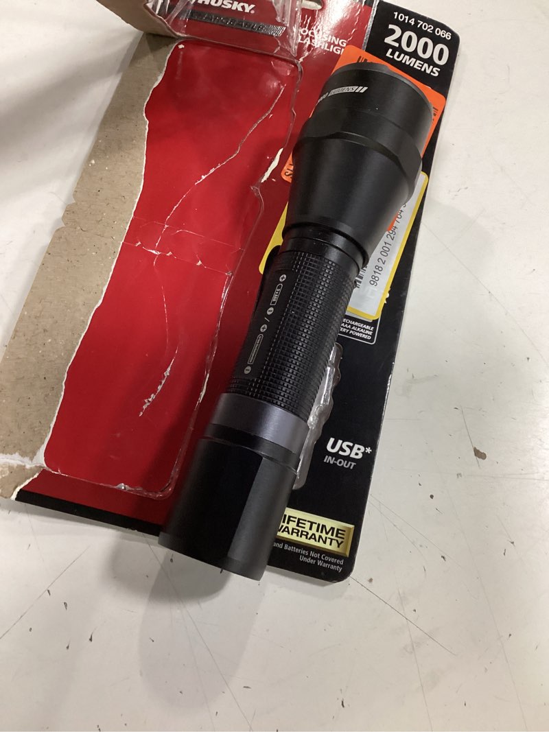 Condition photo showing Good Condition for 2000 lumens dual power led rechargeable tactical focusing flashlight