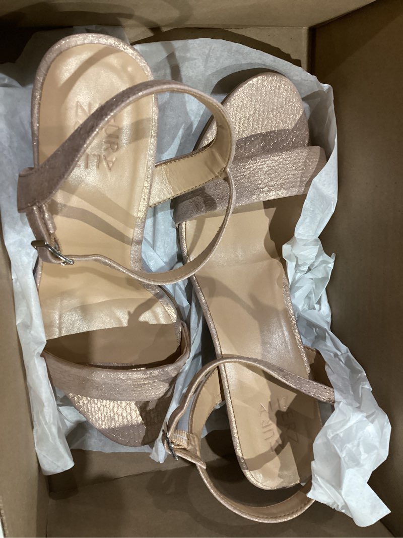 Condition photo showing Good Condition for naturalizer women's, bristol sandal 5 blush pink metallic snake