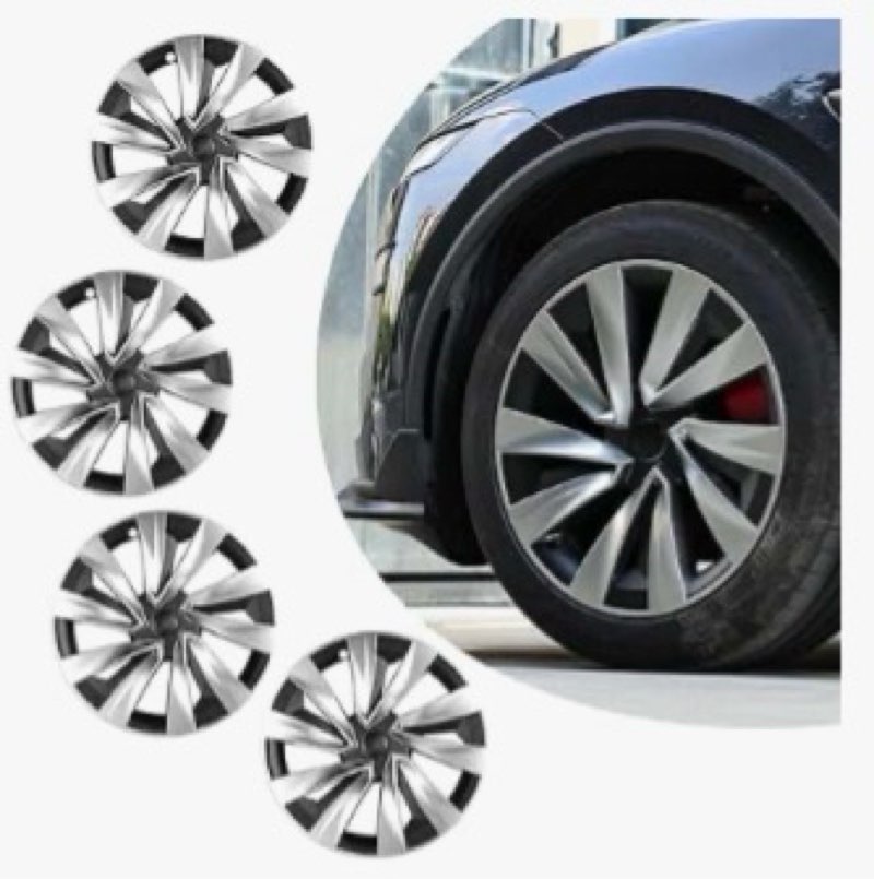 YIKUN 4Pcs Hubcaps Fits for Tesla Model Y Juniper 19inch 2025, Aerodynamic Hubcaps for Model Y Junip