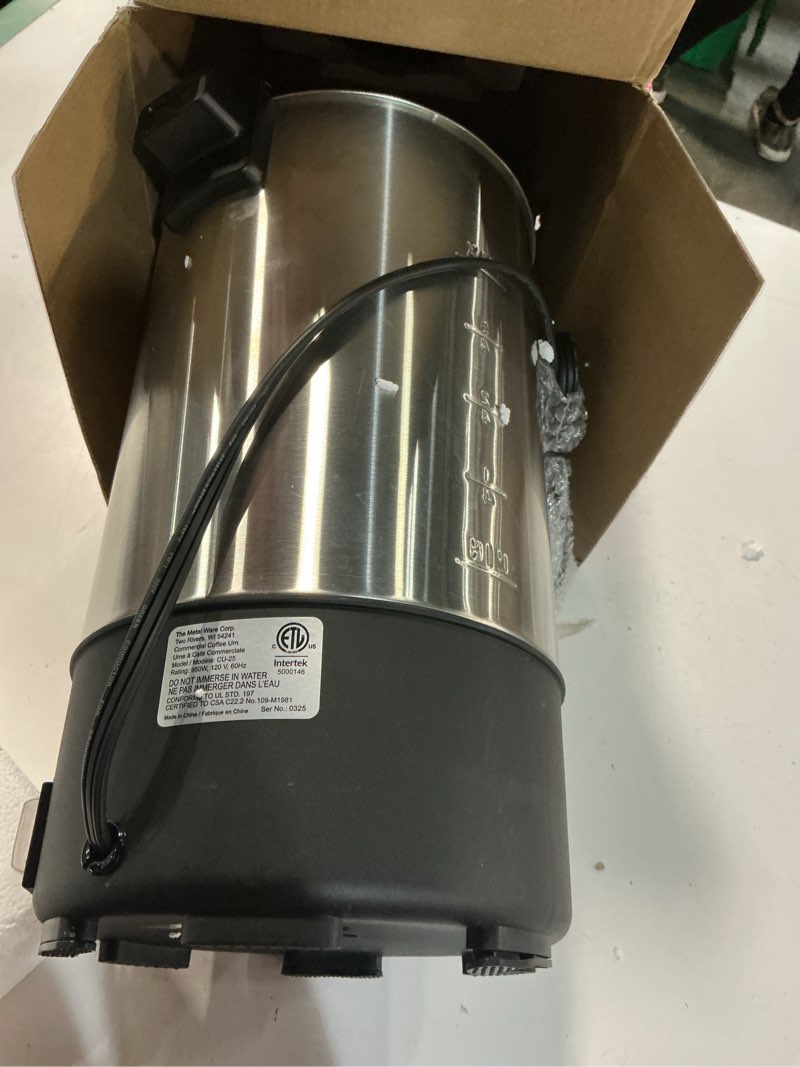 Condition photo showing As Is for Nesco CU-25 Professional Coffee Urn, 25 Cups, Metallic