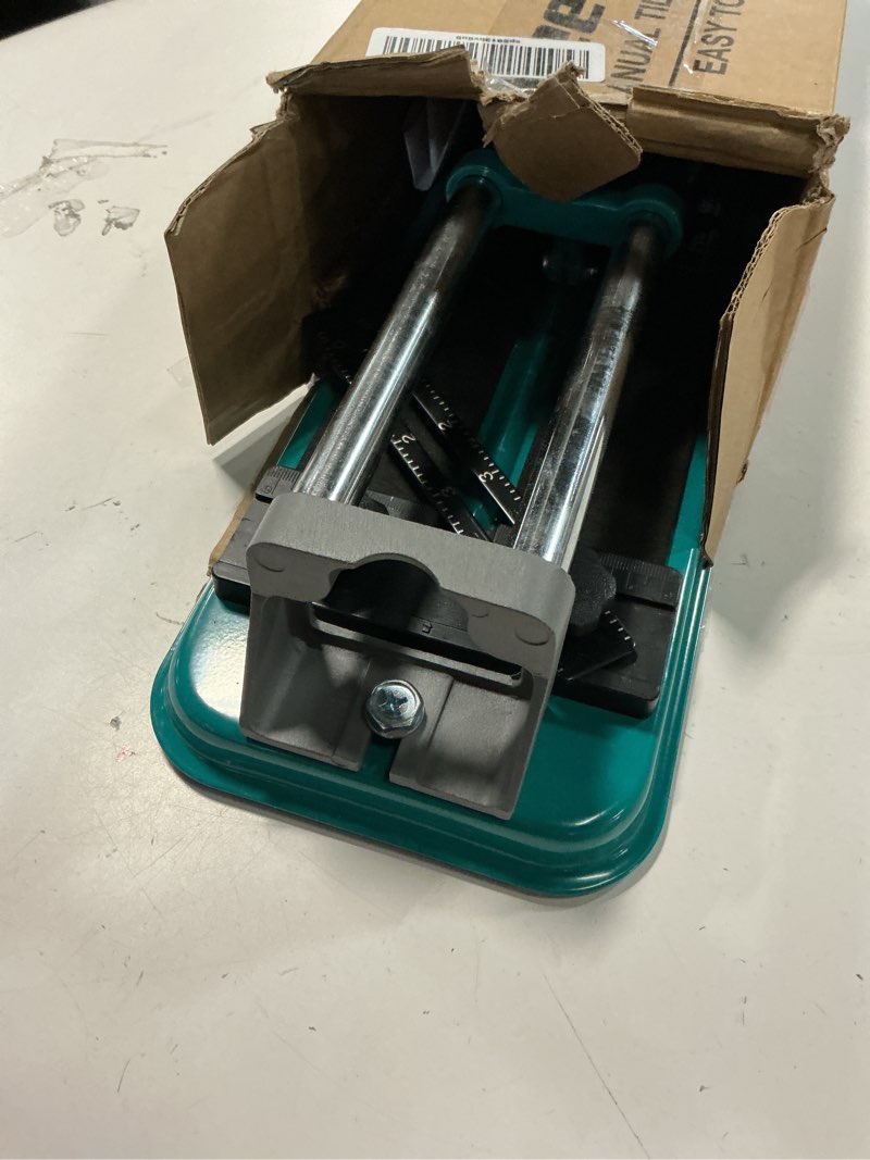 Condition photo showing Good Condition for Seeutek Manual Tile Cutter, 14 inch Professional Porcelain Ceramic Tile Cutter, Double Rails Design Tile Cutter Tool, with Tungsten Carbide Cutting Wheel