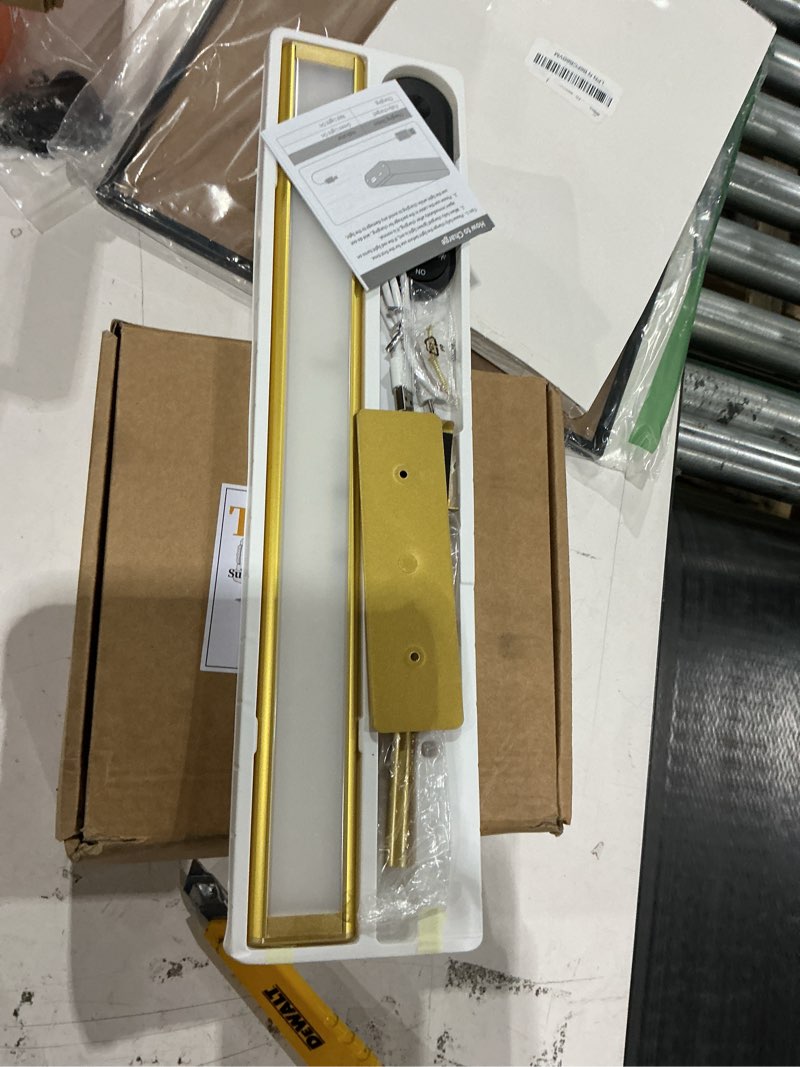 Condition photo showing New/Like New for ezvalo picture light for wall, 4800mah rechargeable wireless remote lights, 16'' dimmable magnetic led art painting light with 3 color temps, display for gallery, living room, bedroom, hallway (gold) gold 1pack-16in