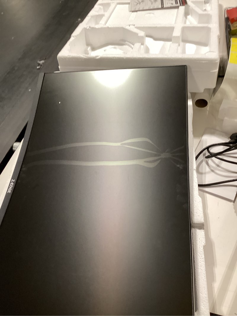 Condition photo showing As Is for ktc 32 inch curved gaming monitor, 2k 180hz computer monitor, up to 185hz, qhd 1500r pc monitor 1ms with adaptive sync, displayport/hdmi/usb, vesa wall mount, tilt adjustable, h32s5 31.5" qhd curved 185hz