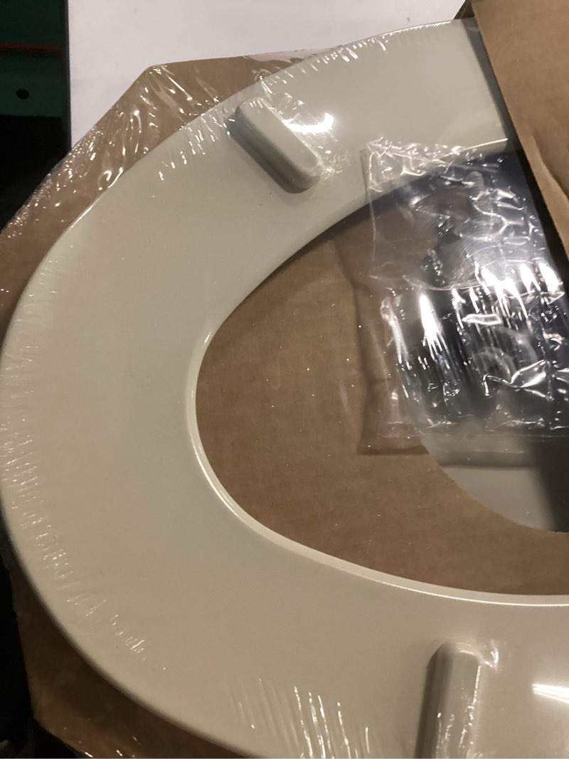 Condition photo showing New/Like New for bemis 1500ec 146 almond elongated molded wood toilet seat with easy-clean & change hinge