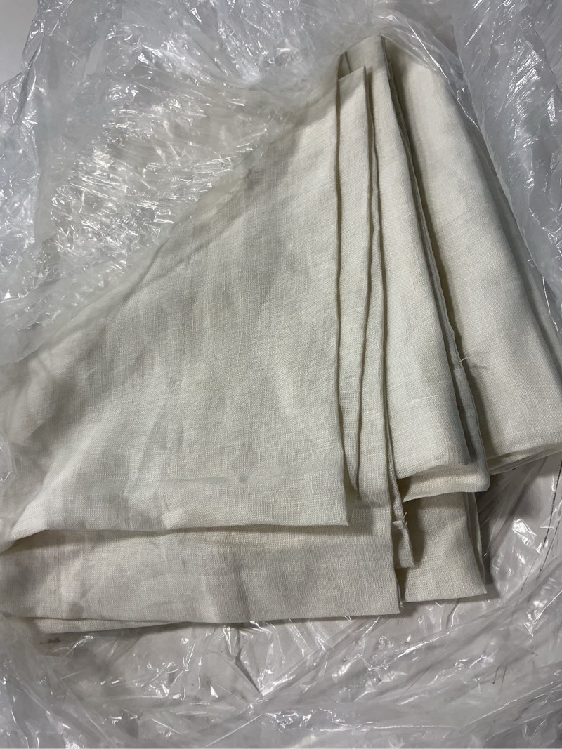 Condition photo showing Good Condition for european linen curtain, 48x96, ivory