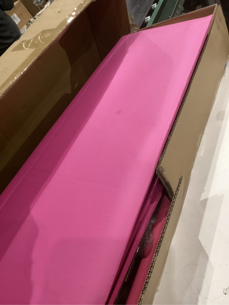 Condition photo showing As Is for Safly Fun Kids Gymnastics Bar Foldable & Adjustable 35"-51", Safe Padded Gymnastics Bar for Kids, Sturdy 145 lbs Capacity, Easy-to-Assemble Gymnastics Equipment for Indoor/Outdoor Training Pink with mat