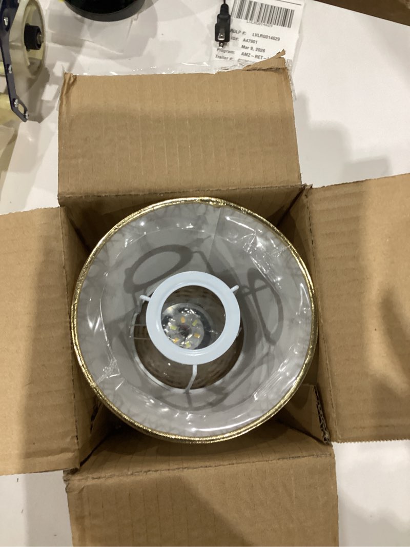 Condition photo showing Good Condition for Vintage Small Wicker Lamp, Rattan Body Fabric Lampshade, Adjustable Light Color and Brightness with Power-Off Memory, Safe USB Powered, Retro Night Light for Bedroom Living Room (Sphere-Wheat)