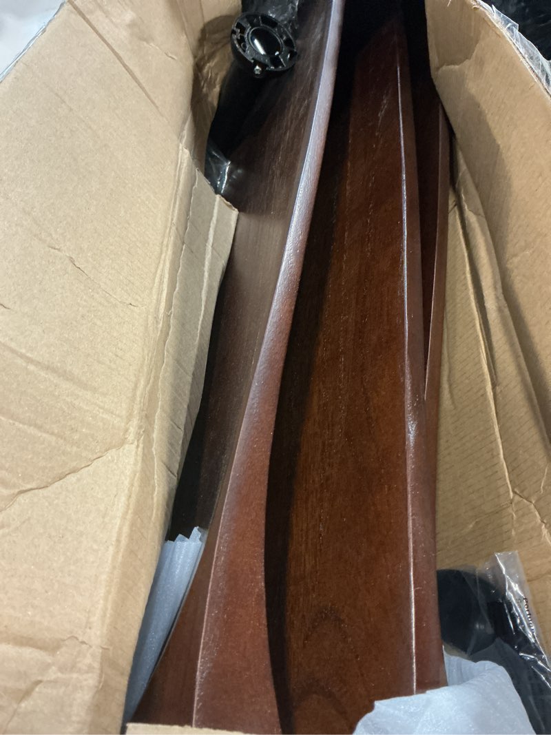 Condition photo showing As Is for heimo 72 inch Ceiling Fan No Light?Indoor Outdoor 3 Blade Wood Ceiling Fans Without Lights for Patios Living Room Bedroom Extra Large Exterior Big Outside Wooden Fan with Remote(Walnut) Walnut 72 in