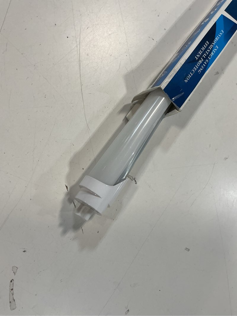 Condition photo showing As Is for LightingWill LED T8 Light Tube 2FT, Natural White 4000K, Dual-End Powered Ballast Bypass, 1000Lumens 10W 4W Fluorescent Equivalent, Frosted Cover, AC85-265V Lighting Tube Fixtures, 1 Pack Natural White 2 Feet