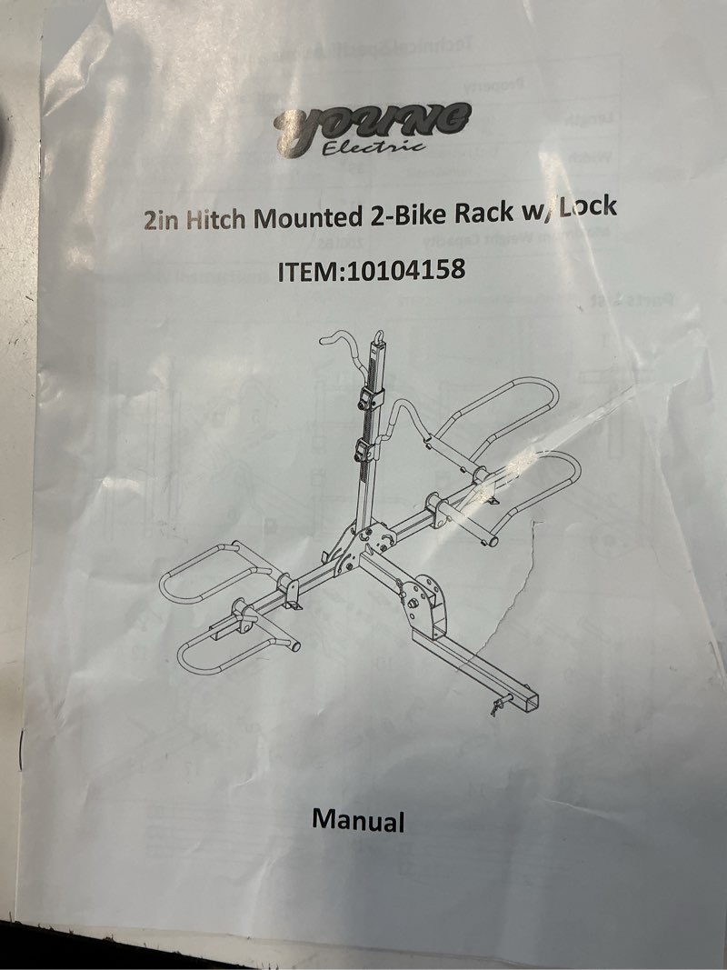 Condition photo showing Good Condition for young bike rack hitch for car - 80lb 2-bike rack hitch mount platform style hitch bike rack?smart tilting & easy fold for car suv with 2 inch receiver?bike carrier fits up to 5-inch fat tire 2-bike rack 80 lbs platform style