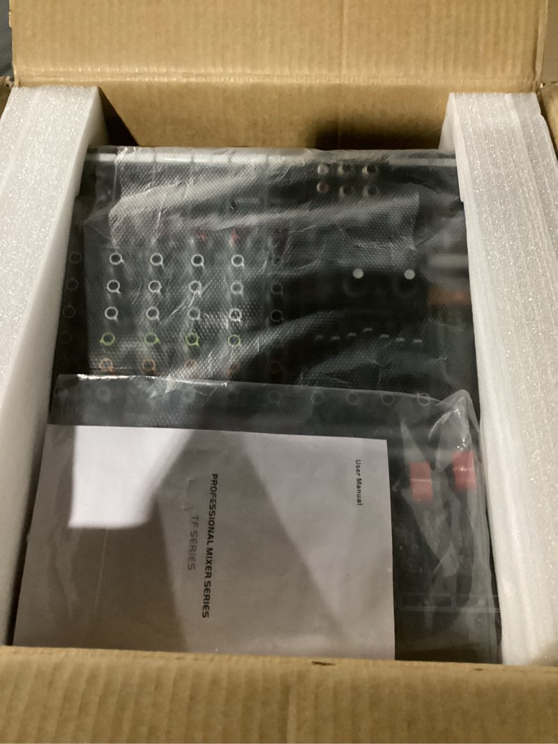 Condition photo showing Good Condition for TF600 6-Channel Professional Mixer with Bluetooth Sound Bar with Power Amplifier 2 * 450W Power Output Powered Mixer, 7-Stage Equalizer, 99 DSP Effects, Recording Input USB Drive for Speakers