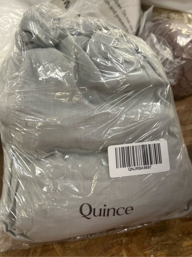 Condition photo showing Good Condition for european linen duvet cover set, queen, mist