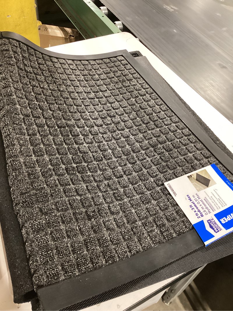 Condition photo showing As Is for project source 24-in x 36-in gray non-slip grip indoor or outdoor utility mat