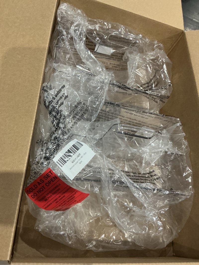 Condition photo showing Good Condition for mdesign large plastic divided portable storage organizer caddy tote basket bin with handle for kitchen, pantry, countertop, cabinet, cupboard - ligne collection - 2 pack - clear pack of 2