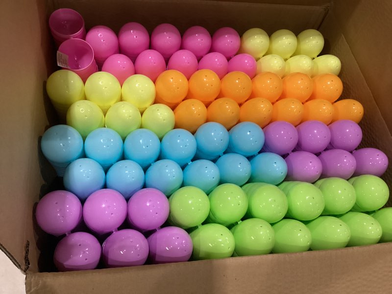 Condition photo showing New/Like New for joyin 3.15" pastel easter eggs, 500pcs large plastic eggs, empty colorful fillable eggshells for easter hunt, party favor, basket stuffers filler, classroom prize supplies