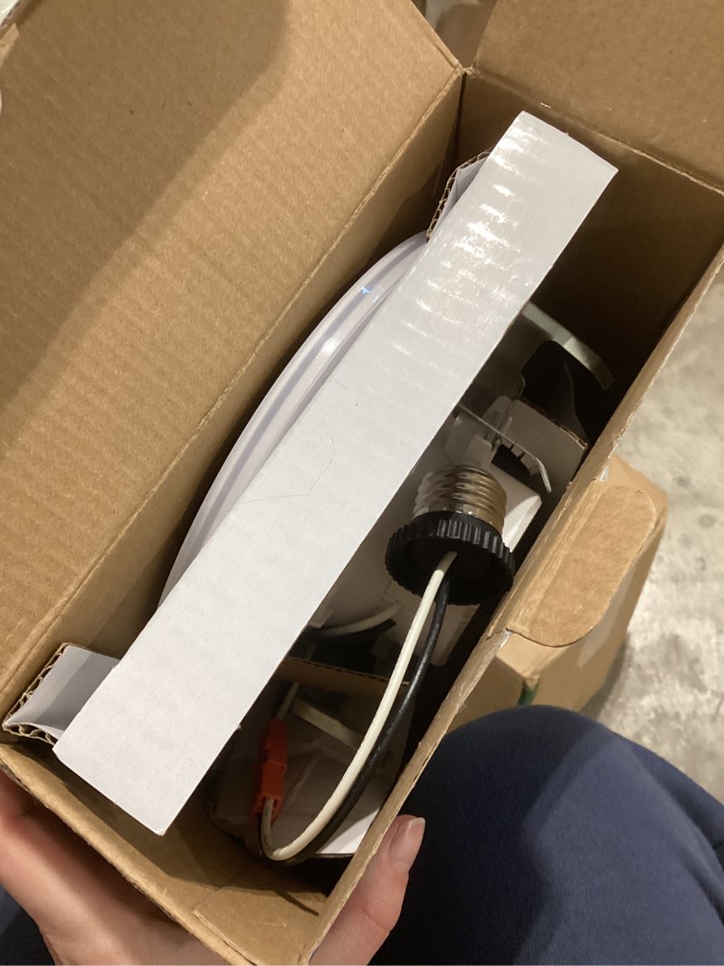 Condition photo showing Good Condition for utilitech night glow white 6-in 650 -lumens switchable round dimmable led damp rated