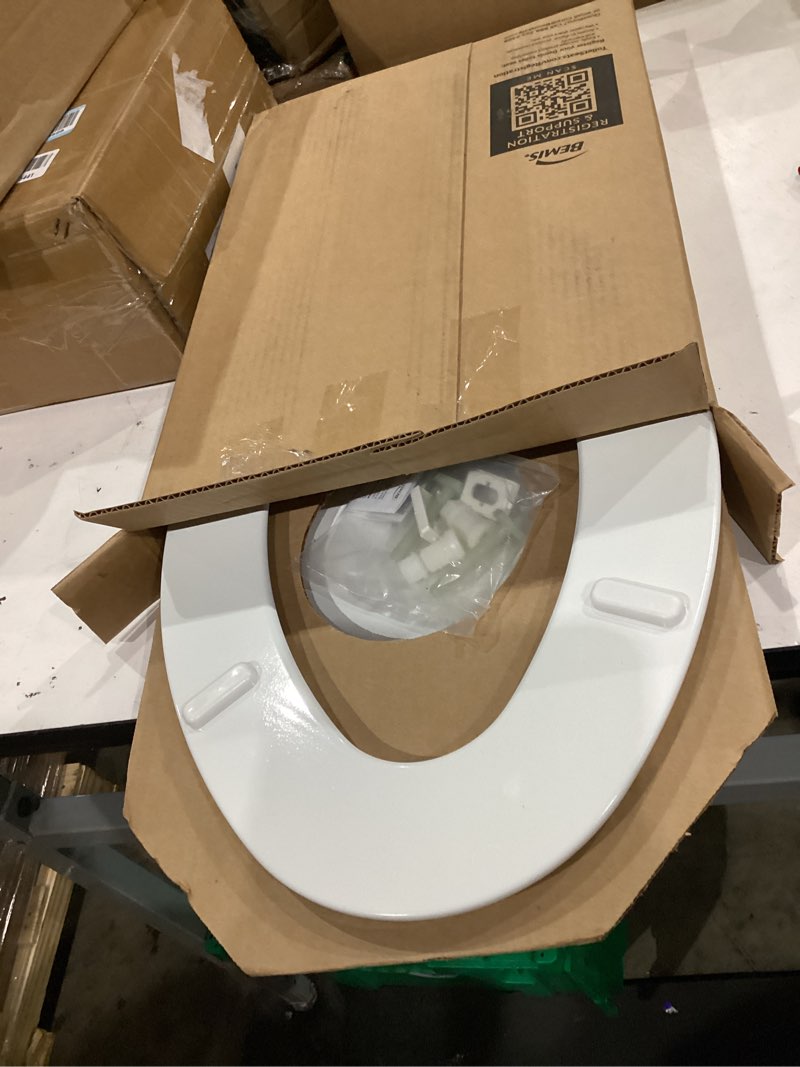 Condition photo showing As Is for mayfair 1847slow 000 kendall slow-close  removable enameled wood toilet seat that will never loosen  1 pack elongated - premium hinge  white
