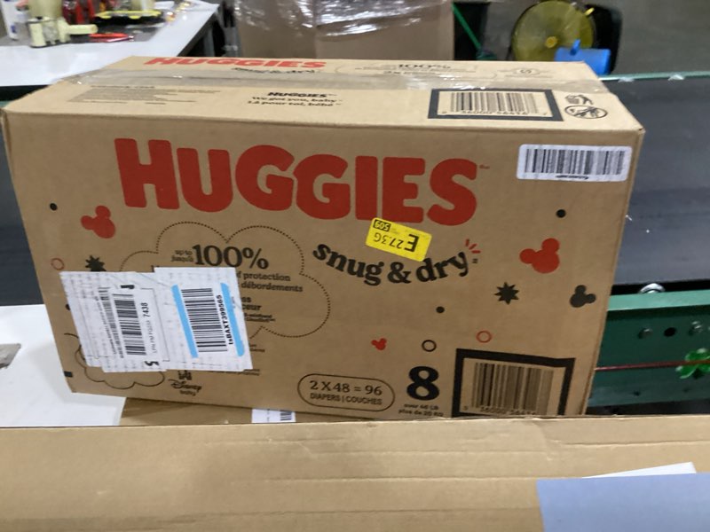 Condition photo showing New/Like New for huggies snug & dry disposable diapers - econ+ pack - size 8 - 96ct