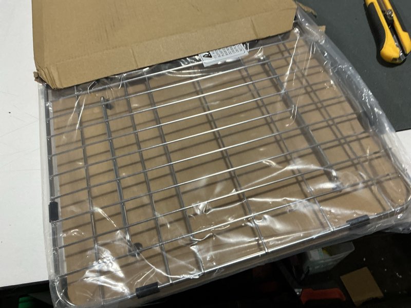 Condition photo showing New/Like New for sink grid 26" x 14 1/16", kitchen sink grid, sink protectors for kitchen sinks, stainless steel material, sink bottom grid with rear drain for single bowl (26" x 14 1/16") 26" x 14 1/16" with rear drain