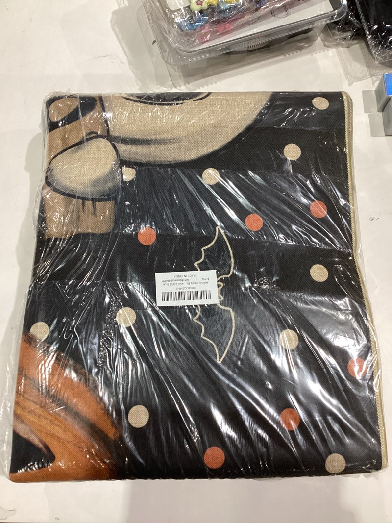 Condition photo showing New/Like New for Artoid Mode Bats Black Cats Boo Pumpkin Halloween Kitchen Mats Set of 2, Home Decor Low-Profile Kitchen Rugs for Floor - 24x35 and 24x59 Inch 24" x 35" /24" x 59" Black