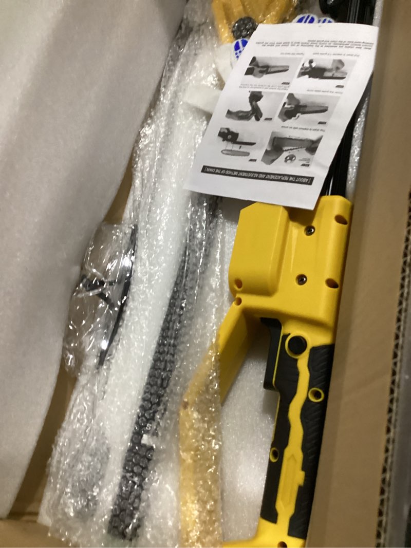 Condition photo showing New/Like New for 2-in-1 electric pole saw for tree trimming, 6?& 8?cordless mini chainsaw with extension pole, battery powered hand held saw with brushless motor & 2 x 21v batteries for garden wood cutting