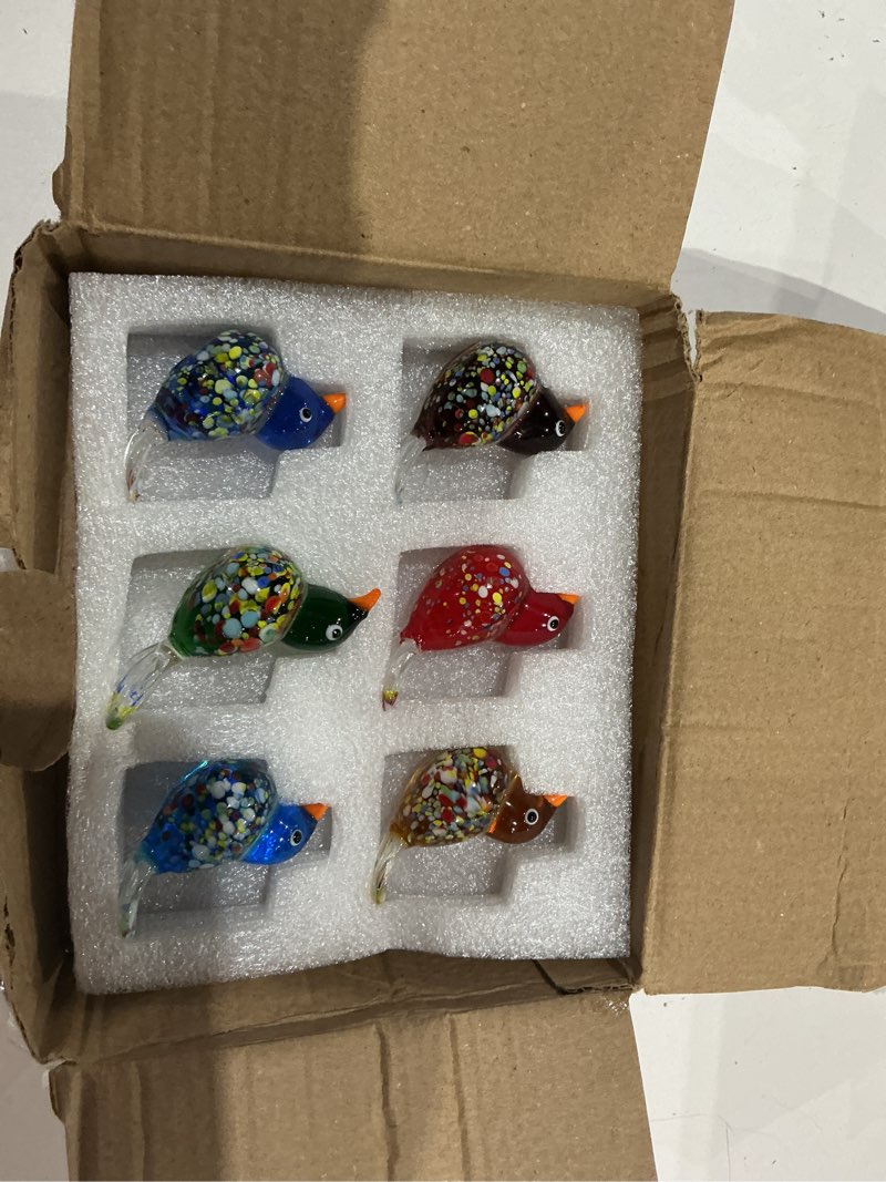 Condition photo showing Good Condition for hdcrystalgifts 4pcs colorful crystal birds figurines - 3'' art glass birds animal collectible figurines gifts for women bird lovers home tabletop office decor 4pcs colorful-3