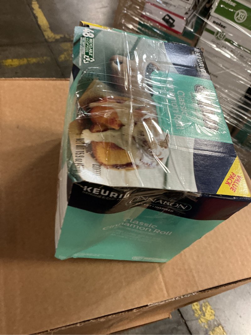 Condition photo showing As Is for cinnabon classic cinnamon roll coffee, keurig® k-cup® pods, light roast - 48-pk.