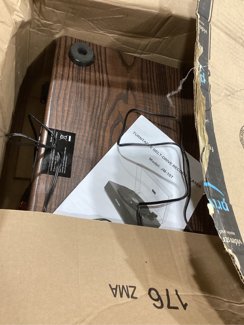 Condition photo showing Good Condition for Record Player Belt Drive Turntable with Built-in Speakers High Fidelity Sound Vinyl Record Player with Magnetic Cartridge Bluetooth Playback Wireless and RCA Line Output