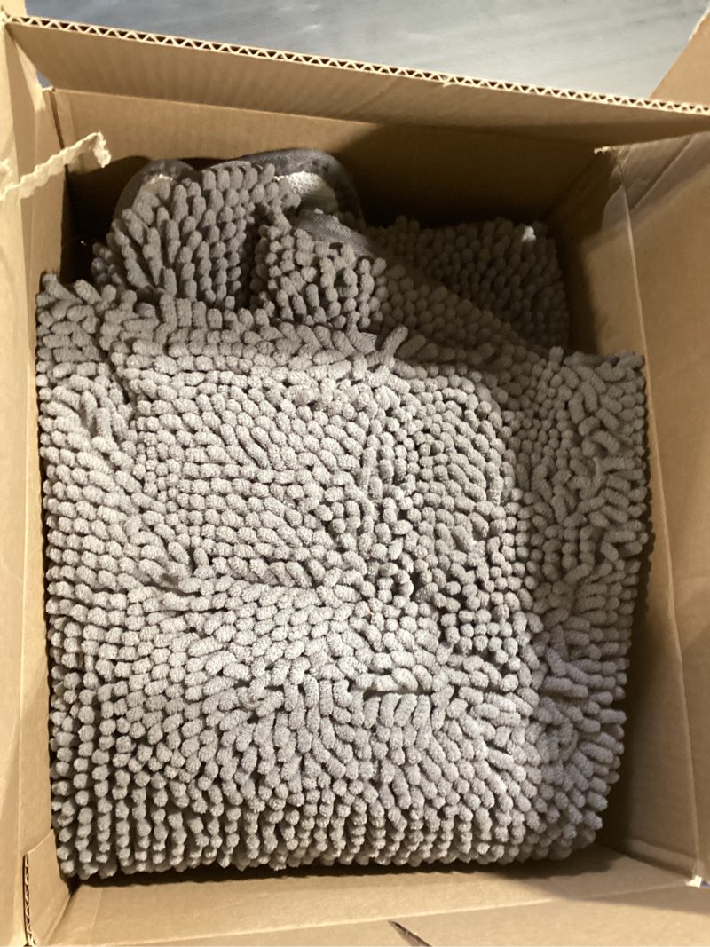 Condition photo showing Good Condition for lochas luxury bathroom rug shaggy bath mat 24 x 80 inch, washable non slip bath rugs for bathroom shower, soft plush chenille absorbent carpets mats, grey grey 2' x 6'8" (24''x80'')