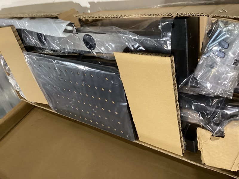 Condition photo showing Good Condition for perlesmith rolling tv stand on wheels for 32-83 inch screens up to 110lbs, mobile tv cart height adjustable portable outdoor tv stand tilt rolling tv cart with shelf max vesa 600x400mm pstvmc03 32-83 inch basic dual-column
