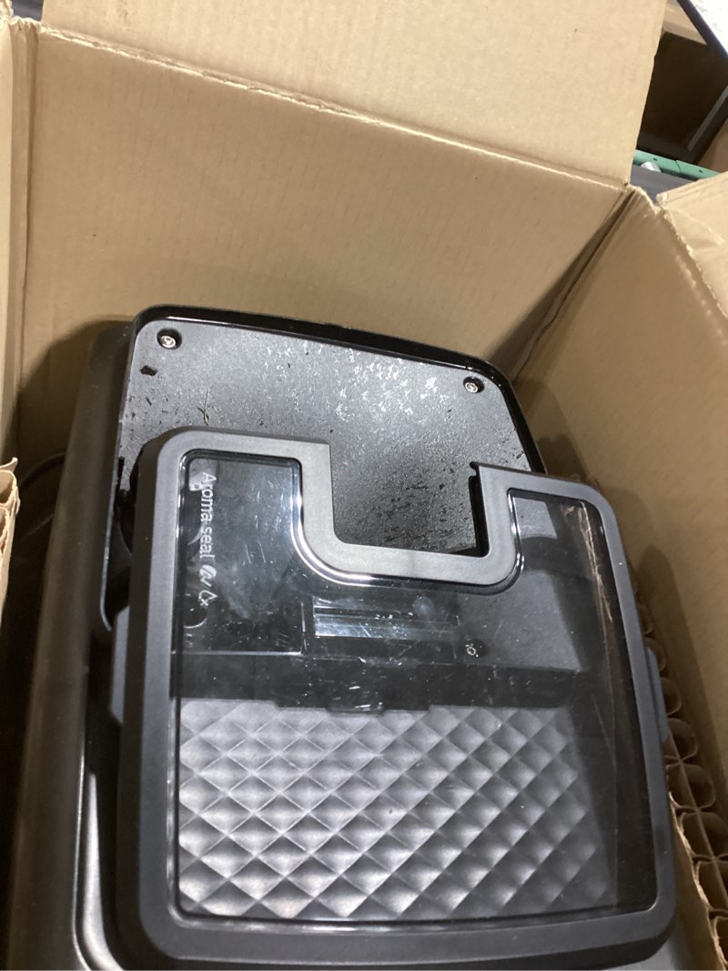 Condition photo showing As Is for Philips 3300 Series Fully Automatic Espresso Machine with integrated milk frother and grinder, 5 Hot & Iced Coffee Pre-Sets, 40% Quieter SilentBrew, 15-Bar Pressure, Glossy Black (EP3326/90) Black Chrome 9.7"D x 17"W x 14.6"H