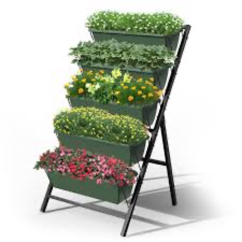 Highpro Vertical Raised Garden Bed, 5 Tiers Vertical Garden Planter with Drainage Tray for Indoor an
