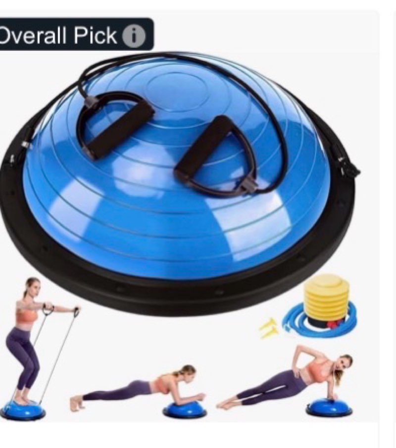 Zealty Half Balance Ball Trainer, Half Yoga Exercise Ball with Resistance Bands and Foot Pump, Balan