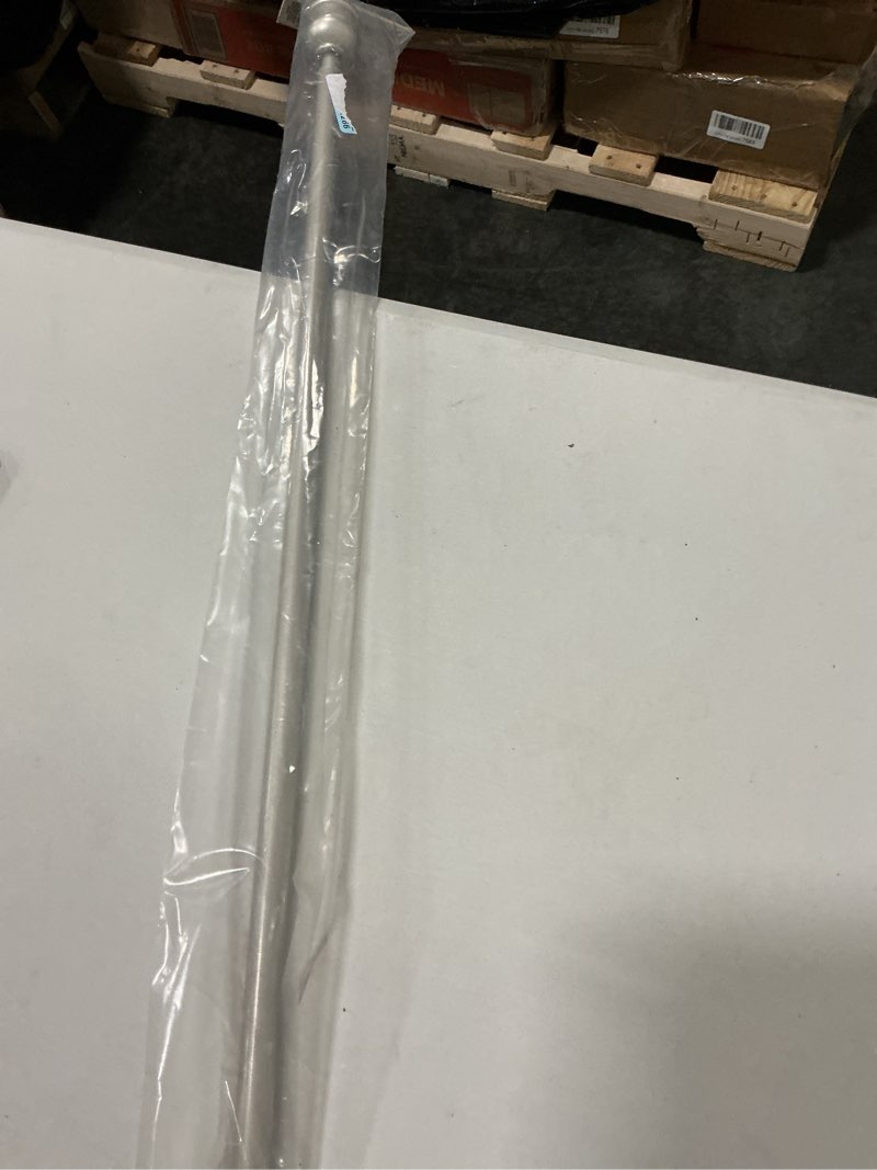 Condition photo showing New/Like New for kenney kendall knob window curtain rod, adjustable 48-86 inch, brushed nickel 48-86" brushed nickel