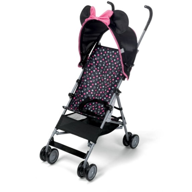 disney baby disney baby comfort height character umbrella stroller with basket, modern minnie, toddler, unisex