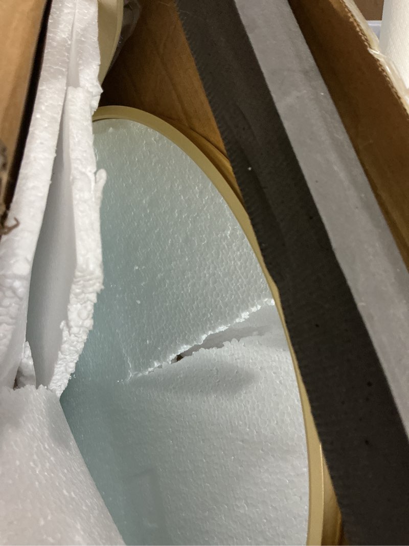 Condition photo showing Good Condition for trahome arched full length mirror, 48\"x16\" standing body mirror for wall, with aluminum alloy frame for bedroom, living room, dressing room(gold) gold 56\"l x 15\"w