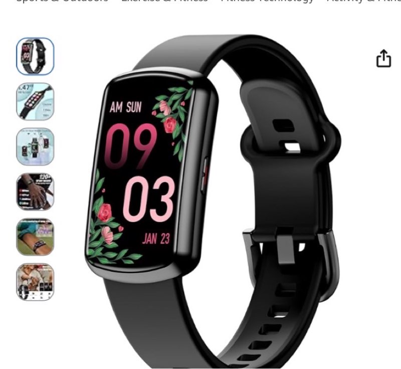 health fitness tracker with 24/7 heart rate, smart watch with blood pressure and blood oxy-gen monitor, bulit-in 120+ sport mode, waterproof sleep tracker for women men