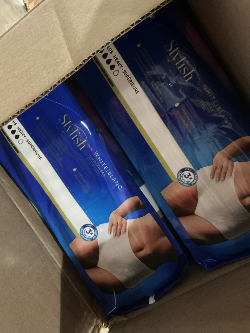 Condition photo showing Good Condition for tena stylish white incontinence underwear for women, super plus heavy absorbency, adult diapers, large (waist sizes 37in-50in), 64 count (2 packs of 16) large 64