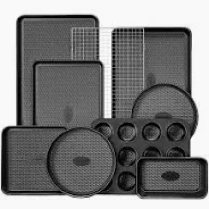 11-piece nonstick baking pans set - professional grade carbon steel bakeware with premium coating- d