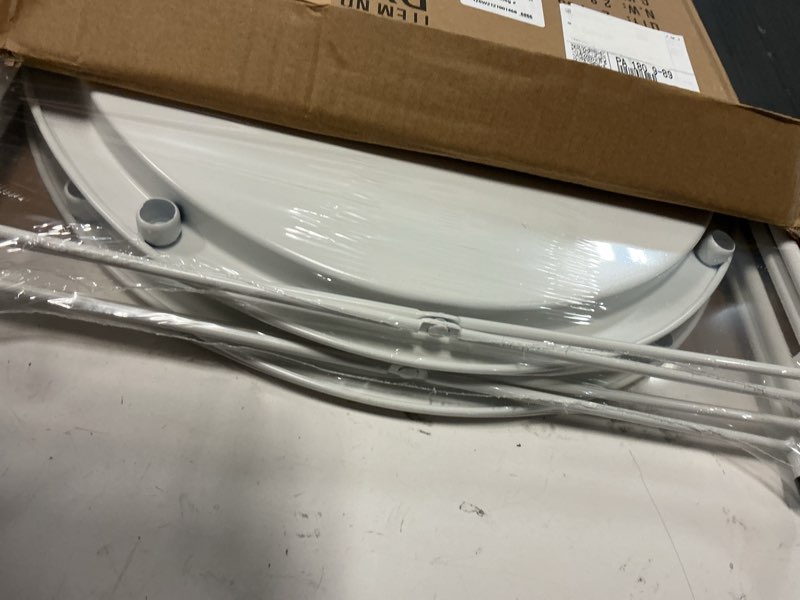 Condition photo showing Good Condition for garden 4 you end table metal side table round folding tray cyan sofa small accent fold-able table, round end table tray, next to sofa table, snack table for living room and bed room,white