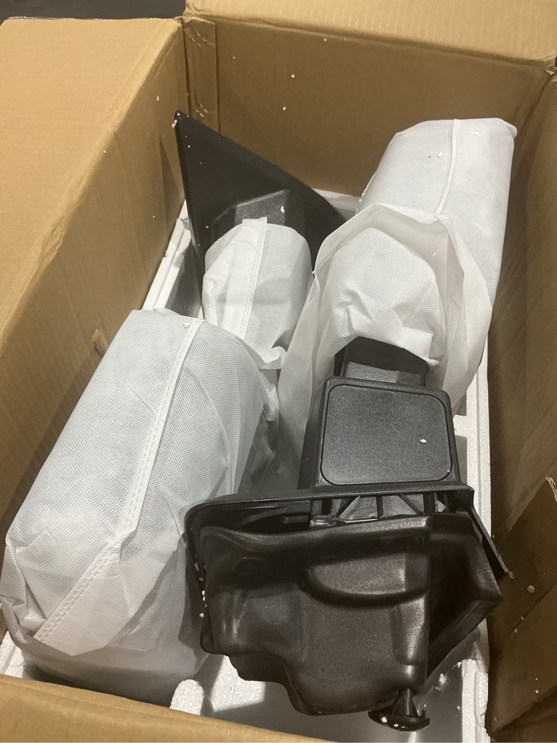 Condition photo showing Good Condition for boolee towing mirrors fit for 2017 2018 2019 2020 ford f250 f350 f450 f550 super duty turn signal light temperature sensor heated power auxiliary light black housing 17-20 f250 350 450 towing mirrors black