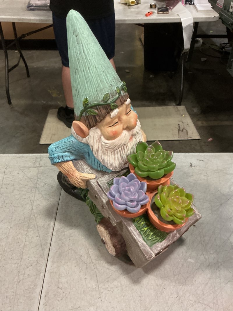Condition photo showing New/Like New for style selections 13.5-in h x 11-in w multiple colors/finishes gnome garden statue