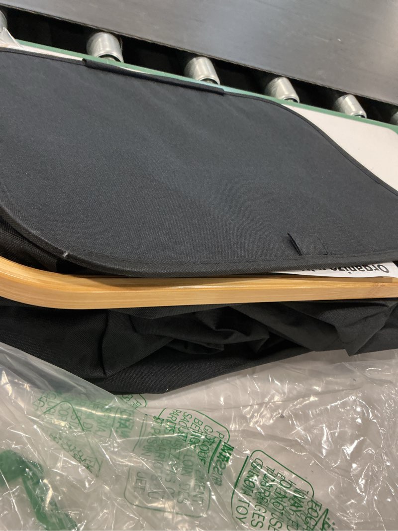 Condition photo showing Good Condition for SpaceAid Laundry Hamper with Lid, 110L Large Tall Clothes Basket Bin with Bamboo Handles, Collapsible Laundry Hamper for Bedroom, Bathroom, Dorm, Laundry Room - Black 110L Tall Black