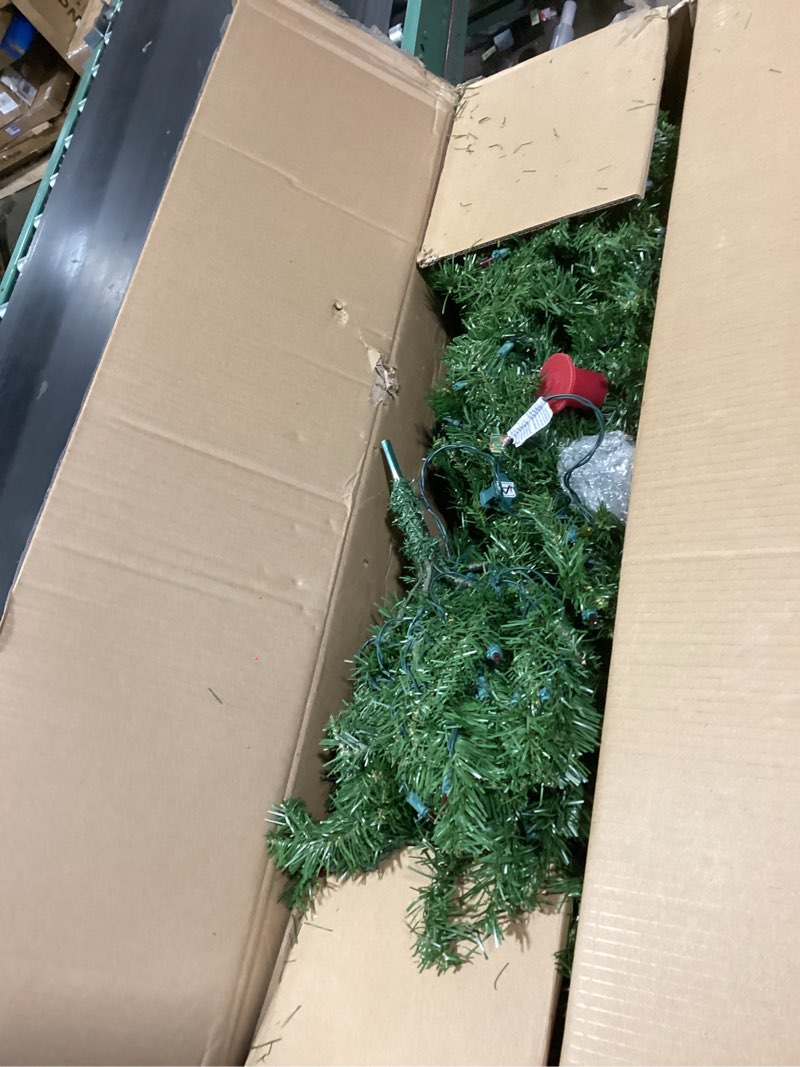 Condition photo showing Good Condition for 6FT Prelit Fluffy Noble Fir Artificial Christmas Tree with 500 Multicolor Lights& 9 Modes, Hinged Branches& 1400 Tips, Artificial Christmas Tree Includes Stand with Foot Switch for Holiday Home Decor 6ft Natural Green