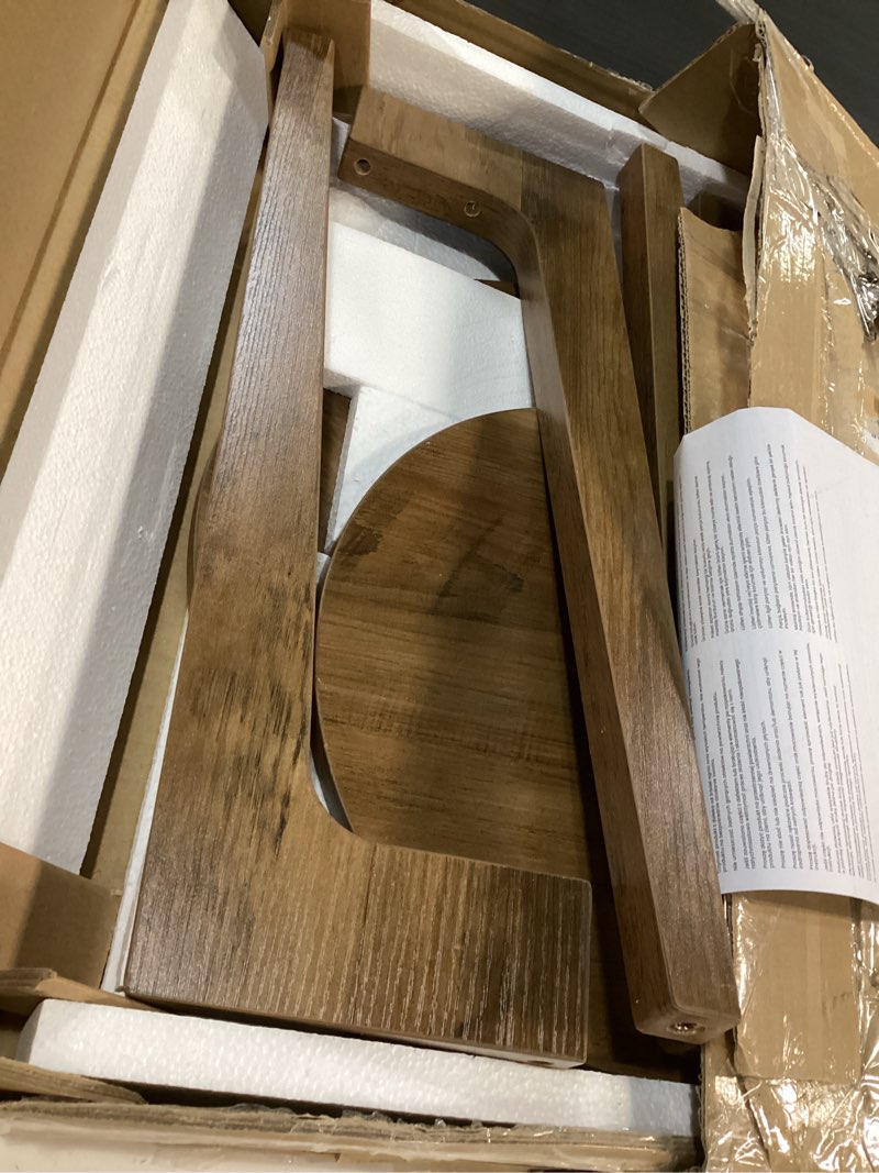 Condition photo showing Good Condition for VASAGLE MAEZO Collection - Side Table, 2-Tier Small Round End Table, Nightstand with Tapered Legs, Curved Transitions, for Small Spaces, Living Room, Bedroom, Rustic Walnut ULET283T41 1 Pack Rustic Walnut